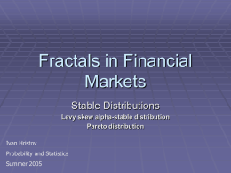 Fractals in Financial Markets
