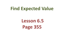 EXPECTED VALUE
