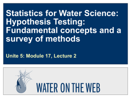 Statistics for Water Science - Lab Manual