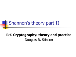 Shannon`s theory