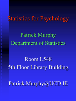 Statistics for Psychology