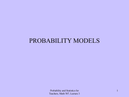 Lec03 PROBABLITY MODELS