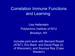 Correlation Immune Functions and Learning