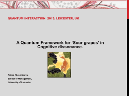 A Quantum Framework for `Sour grapes` in