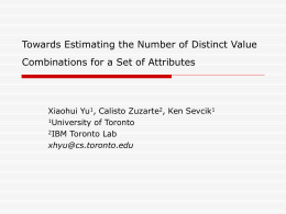 Towards Estimating the Number of Distinct Values