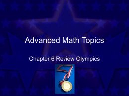 Chapter 6 Review Olympics