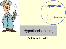 Hypothesis testing - personal.rdg.ac.uk