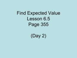 EXPECTED VALUE (Day 2)