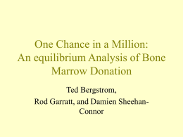 One Chance in a Million: An equilibrium Analysis of Bone Marrow