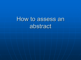 abstracts - how to assess