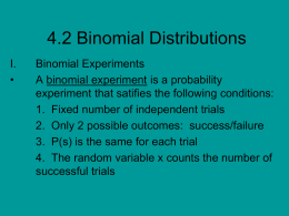 4.2 Binomial Distributions