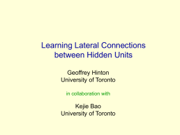 learning lateral connections between hidden units