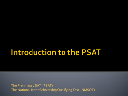 Introduction to the PSAT