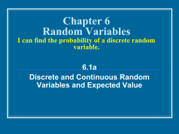 6_1a Random Variables and Expected Value