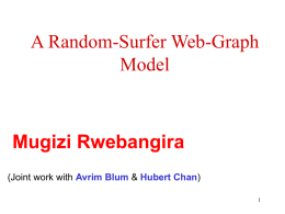 H. Hubert Chan, Mugizi Robert Rwebangira, “A Random