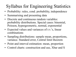 Syllabus for Engg. Statistics