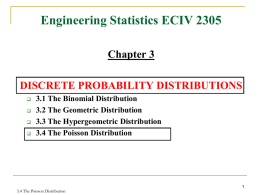 Engineering Statistics ECIV 2305 Section 3.4 The Poisson Distribution