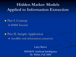 Hidden Markov Models - Drexel University