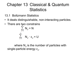 Chapter 13 Classical & Quantum Statistics