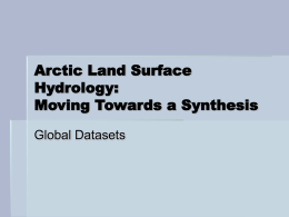 Arctic Land Surface Hydrology: Moving Towards a Synthesis