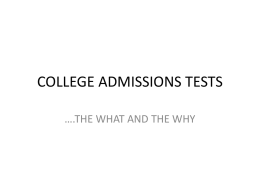 COLLEGE ADMISSIONS TESTS