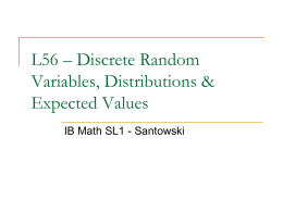 L56 – Discrete Random Variables, Distributions & Expected Values