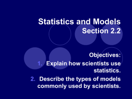 Statistics and Models (Section 2.2)