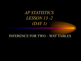 P. STATISTICS LESSON 13
