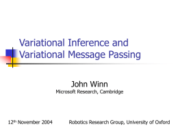 presentation on variational inference and Variational Message