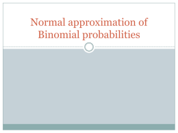 Normal approximation of Binomial probabilities