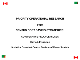 Priority Operational Research For Census Cost Saving