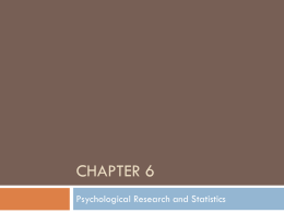 Chapter 6: Research & Statistics