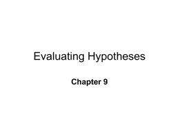 Evaluating Hypotheses