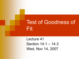 Lecture 41 - Test of Goodness of Fit