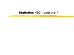 Lecture 4 - Statistics