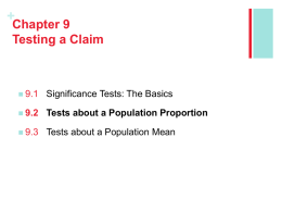 Sec 9.2 Tests About a Population Proportion power