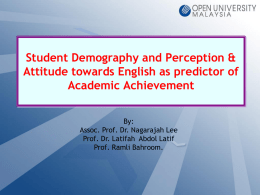Student Demography and Perception & Attitude towards English as