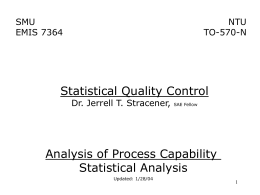 Analysis of Process Capability