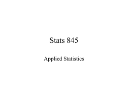 Stats 845 - The Department of Mathematics & Statistics