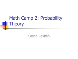 Math Camp 2: Probability Theory