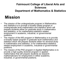 Department of Mathematics & Statistics