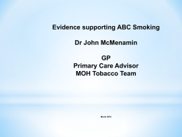 Primary Care ABC Smoking evidence summary March 2015
