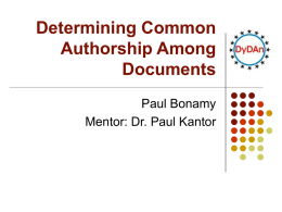 Determining Common Authorship Among Documents