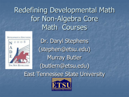 used in session - Faculty - East Tennessee State University