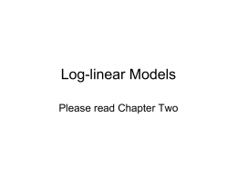 Log-linear Part One