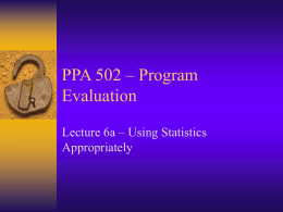 PPA 502 – Program Evaluation