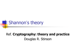 Shannon`s theory