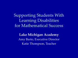 Supporting Students for Mathematical Success