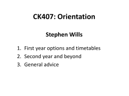 CK407: Orientation - Mathematical Sciences