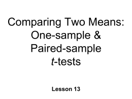 Comparing means t-test